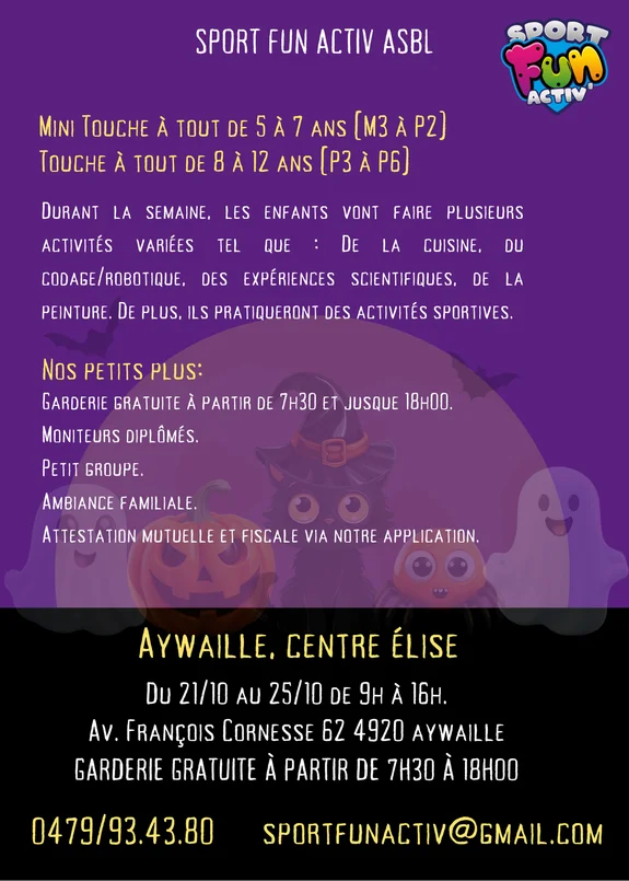 Centre Elise - Aywaille - Stages de Toussaint 2024